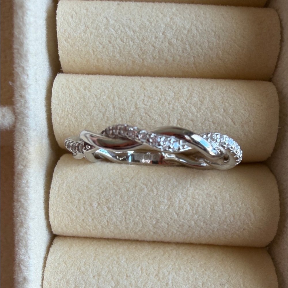 Elegant Sterling Silver Braided Women's Stacking Ring